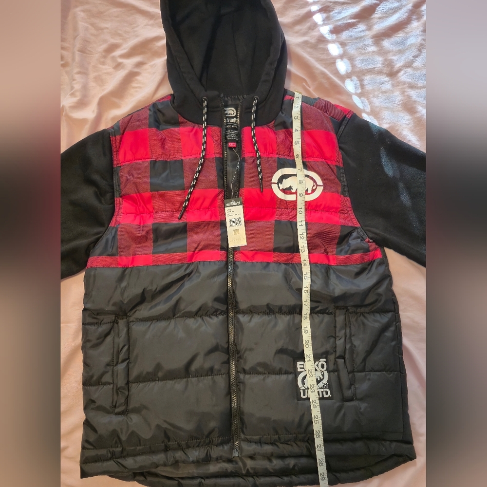 Ecko Unlimited Red and Black Buffalo Jacket Size Large Brand New W/tags